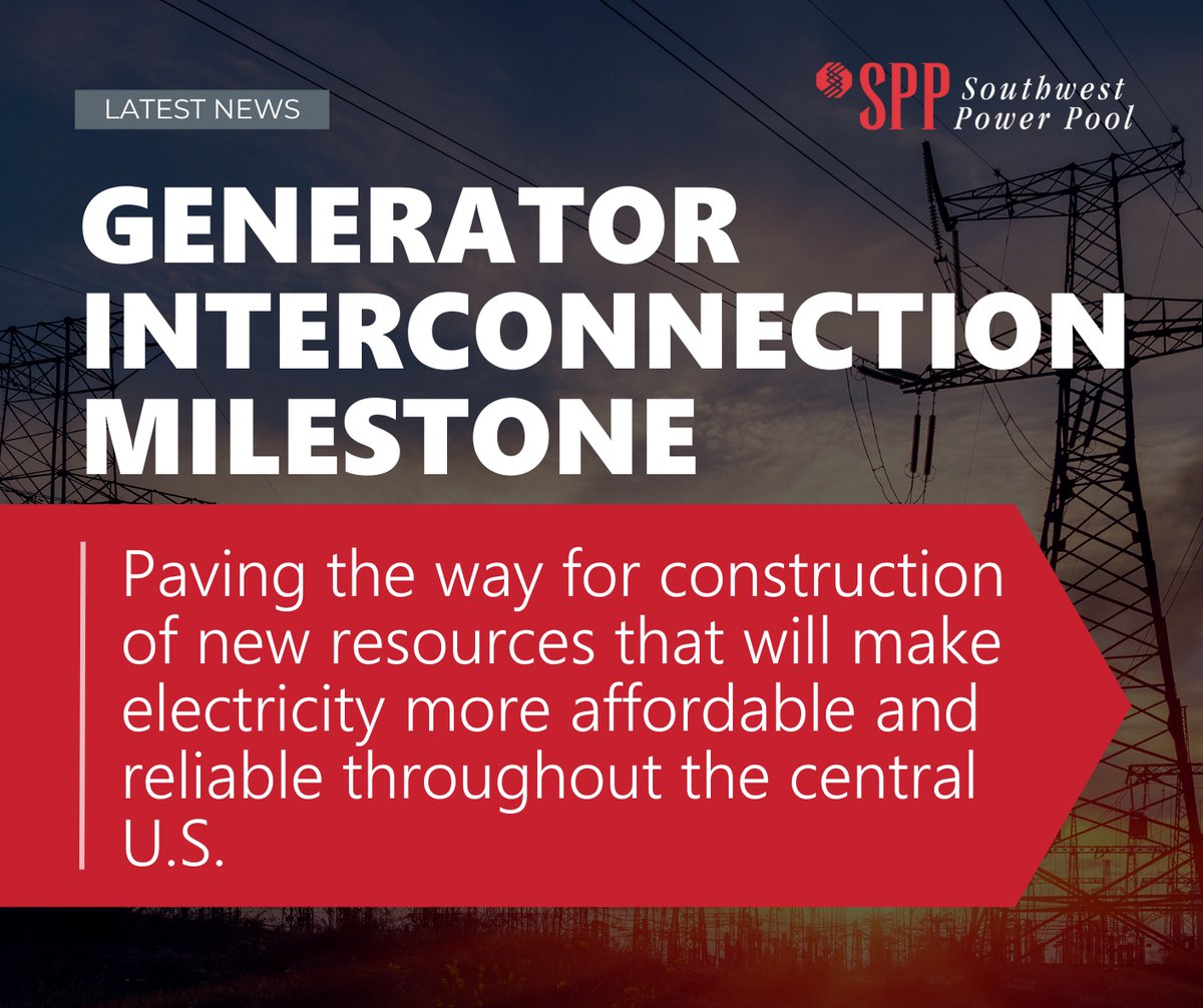 SPPorg's tweet photo. SPP has reached the halfway point in clearing the GI study backlog, paving the way for the construction of dozens of new resources that will make electricity more affordable and reliable throughout the central U.S. Learn more about this milestone at https://t.co/vJMtS5YxRT. https://t.co/155szyLXiw