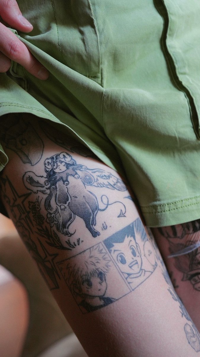 GibiOfficial's tweet photo. Got a tattoo of Sav as a devilish gremlin because it just felt right 👹 
Designed and tattooed by clown.collegiate !! https://t.co/37DLHJztPj