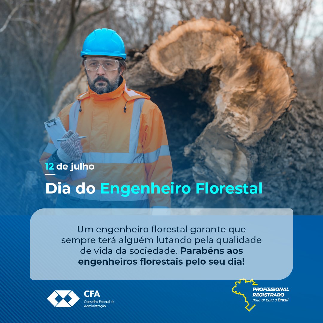 cfaadm's tweet photo. Feliz Dia do Engenheiro Florestal para os profissionais da área!

#DiaDoEngenheiroFlorestal #12deJulho #EngenhariaFlorestal https://t.co/zXNdnfpfv4