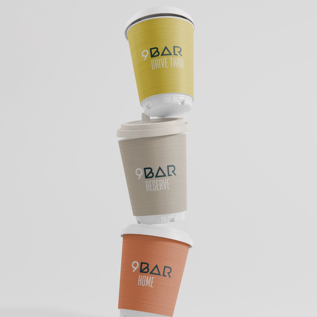 alimhsats's tweet photo. 9Bar is a café located in Saudi Arabia, with three different points of sale: DRIVE THRU, REVERSE, and HOME. The name 9Bar is derived from the ideal pressure for espresso coffee. 

#logo #brand #identity #coffee #goose #graphicdesign #تصميم #هوية_بصرية #قهوة #كوفي https://t.co/Ew9yjM4qft