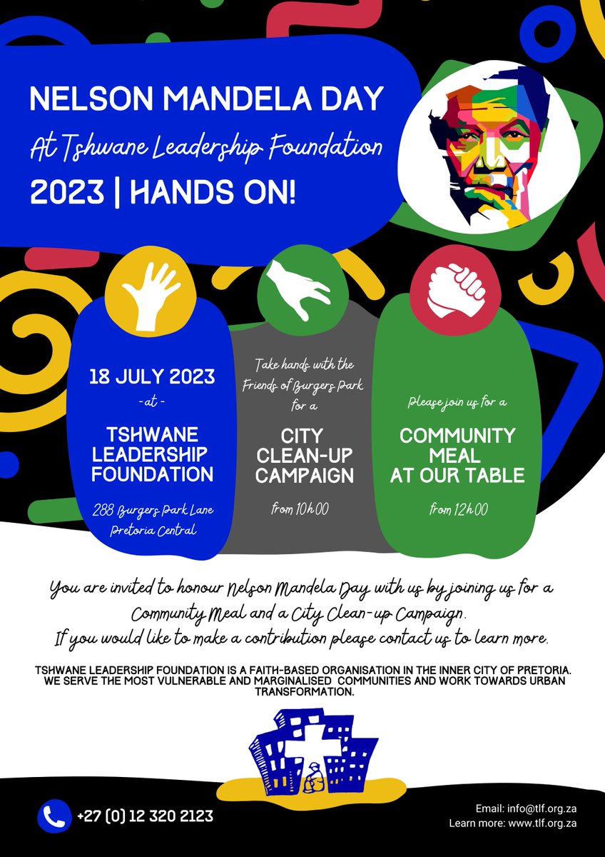 NELSON MANDELA DAY 2023 at <a href="/Tshwane/">Flyer</a> Leadership Foundation. PLease join us!