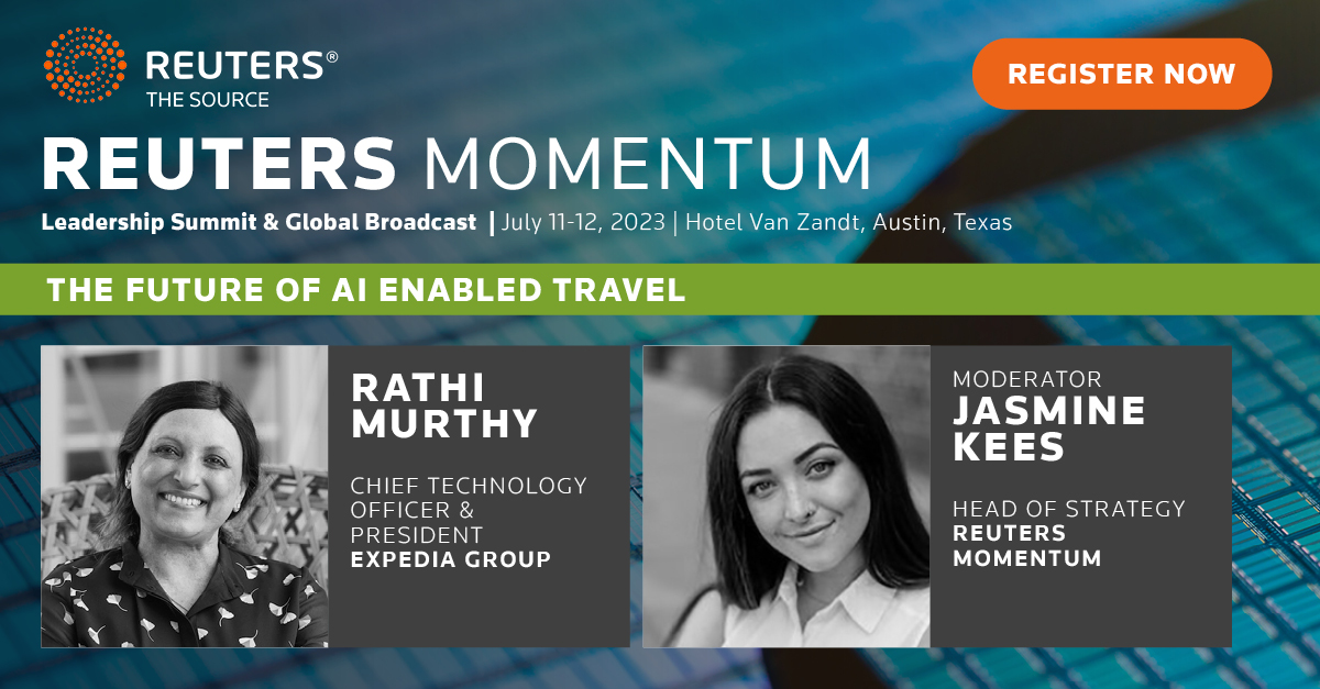 We’re back after the break! What does the future of AI-powered travel look like? linkedin.com/video/live/urn… Tune into Rathi Murthy and Jasmine Kees live from Austin! #reutersmomentum #ai