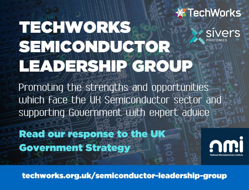 Proud to be part of @TechworksHub Semiconductor Leadership Group. Working to identify opportunities facing the UK semiconductor sector and provide expert advice and recommendations. View the published response to the UK Government Semiconductor Strategy:ow.ly/80VL50P9BlL