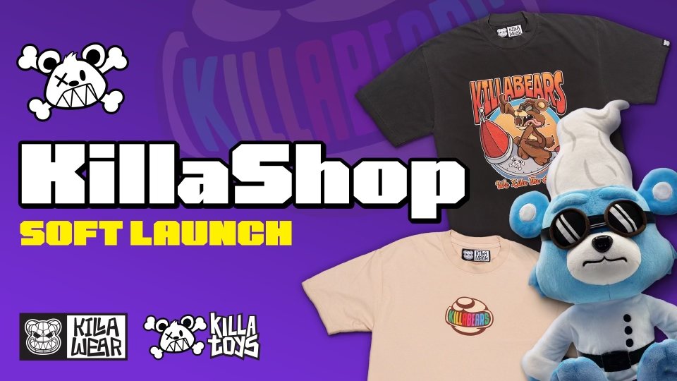 The Special Edition Soft Launch of our KillaShop is now LIVE!

shop.killabears.com

Now anyone can access our curated collection of new designs from the creative mind of @kickrrr - previously only available to attendees of our live KillaLabs event!