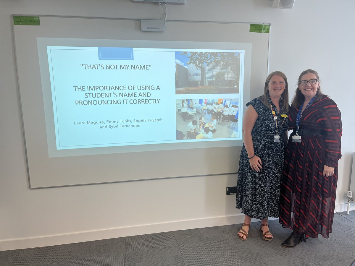 An name holds so much importance and is linked so closely to identity, culture & belonging. A fantastic presentation from @EmmaT31 and @Laurama37358999 regarding their research into name pronunciation. Today at BCU teaching and learning futures conference