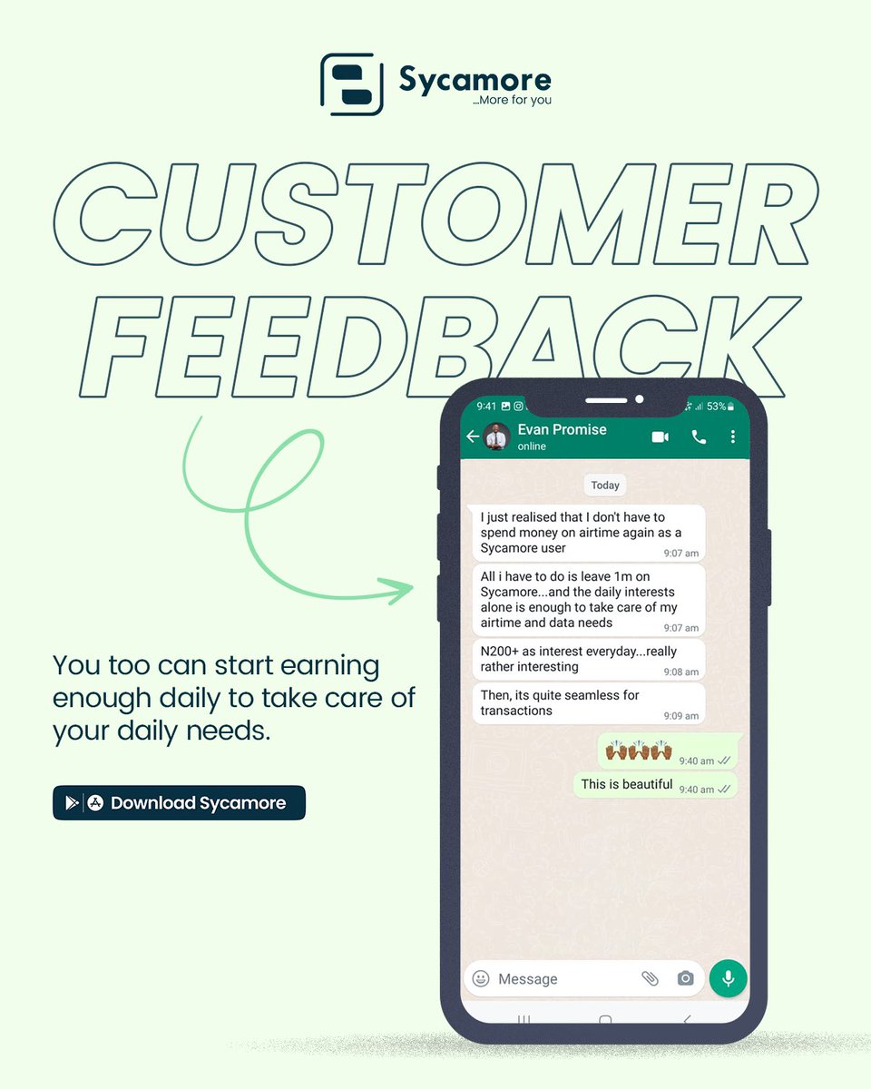 SycamoreNG's tweet photo. Guess what? You too can start earning daily on Sycamore. 💫✅💰

The more money you have in your Sycamore wallet at the end of the day, the more money you earn! 💸

Download Sycamore today: https://t.co/Y3yVLZOwkW

#Money #Sycamore #WalletBalance #PassiveIncome #CustomerFeedback https://t.co/cs4p8REpSS