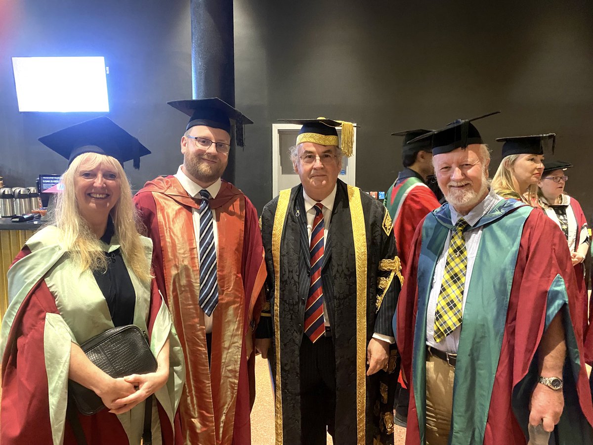 Just a couple of proud parents with the VC of <a href="/UWTSD/">University of Wales Trinity Saint David</a>... and the son who graduated with his PhD today. Wonderful speech that epitomised what the Uni are doing in entrepreneurial education.