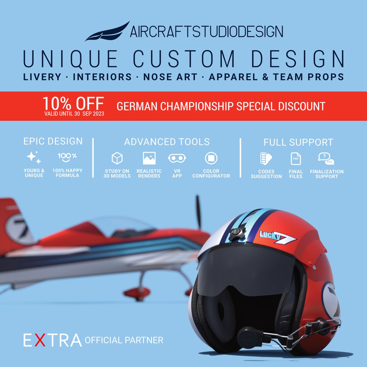 AircraftStudioD's tweet photo. Thanks to everyone we met at the party held by EXTRA Aircraft for the German Championship!
Get 10% off on your UNIQUE CUSTOM DESIGN - Contact us: info@aircraftstudiodesign.com

BE UNIQUE. BE YOURSELF. https://t.co/fxykdfnKYa