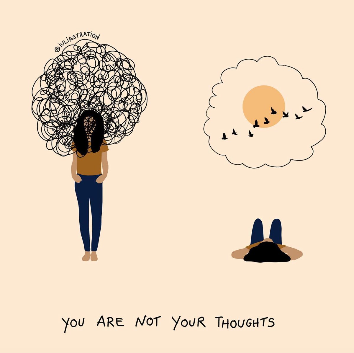 For today's #wellnesswednesday here's a gentle reminder that you are so much more than the thoughts you have