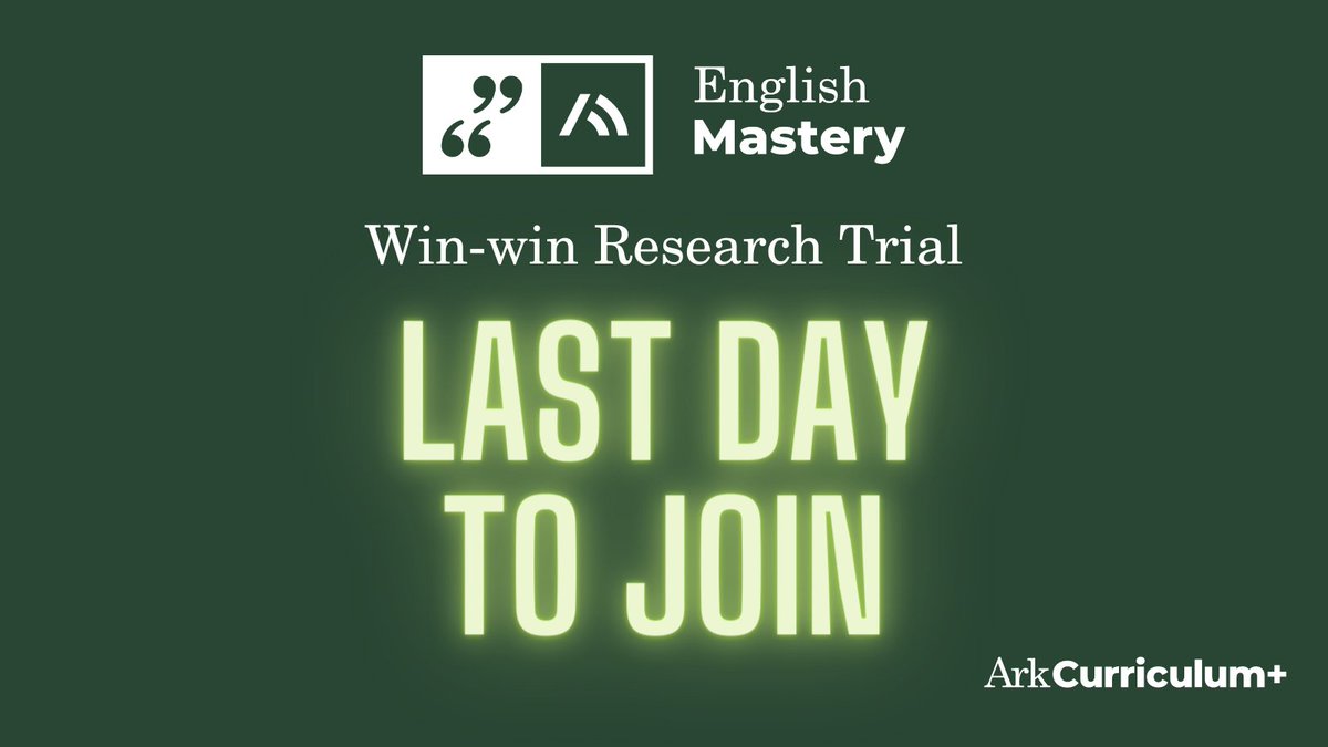 english_mastery's tweet photo. Last 24 hours!

This is the final call to get that win-win for your English curriculum with our DfE-funded research trial.

Applications close 4pm tomorrow (13 July).

Speak to us now: https://t.co/IS98Y283I7

#secondaryenglish #KS3English #edresearch #edimpact https://t.co/i9BcXFos4M