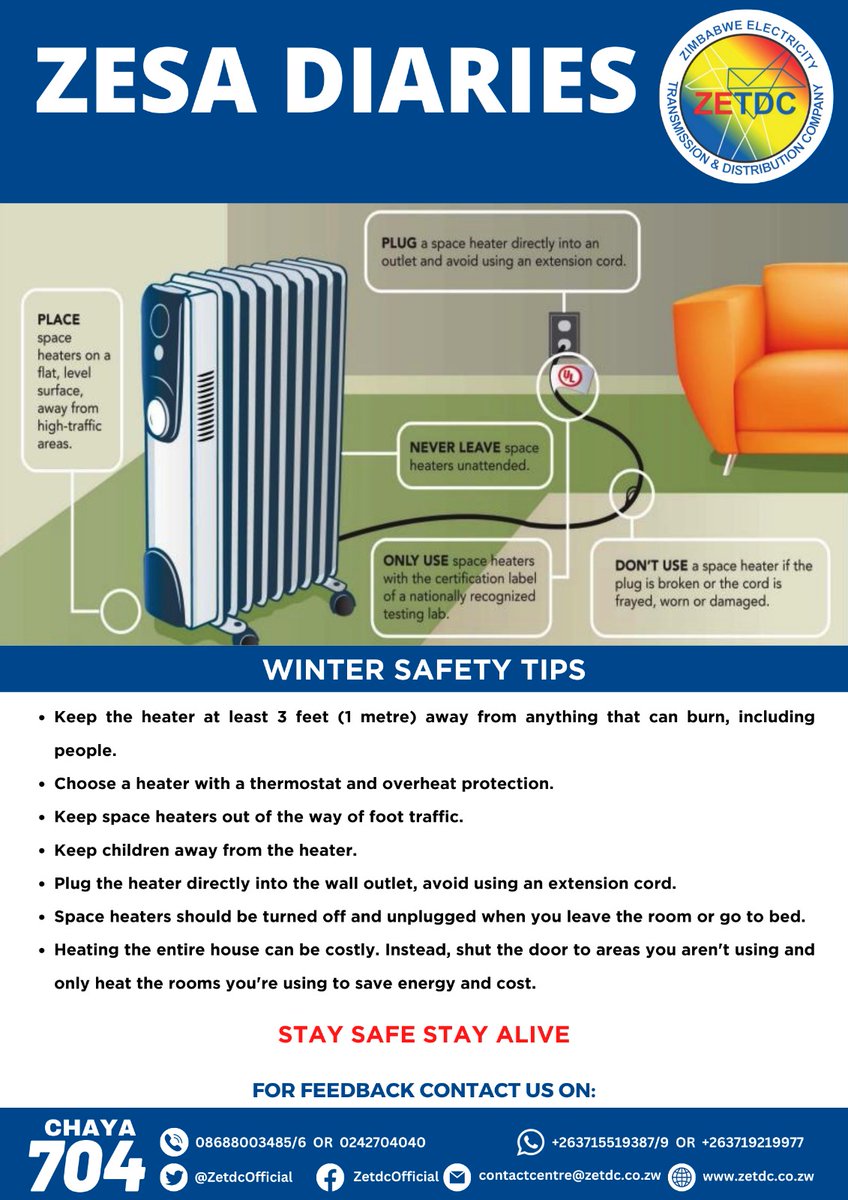 AsterXe_dex's tweet photo. #WinterSafetyTips
#SafetyFirst
#PowerSaving
#StaySafeStayAlive
@NewsDayZimbabwe
@HeraldZimbabwe
@ZBCNewsonline
@ZESAHOLDINGS_
@zeraenergy
@ZesaEnterprises
@KwayedzaZim
@officialzpc https://t.co/hZz9coQssF