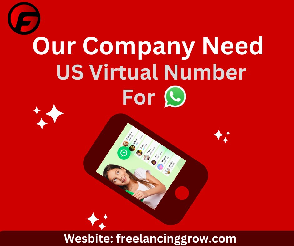 FreelancingGrow's tweet photo. Our Company Needs US Virtual Number For WhatsApp

Contact Email: freelancinggrow@gmail.com
WhatsApp : +923118491819
Website: https://t.co/ifgPmlhHa8

#virtualnumber #USnumber https://t.co/ckZMoCfT3c