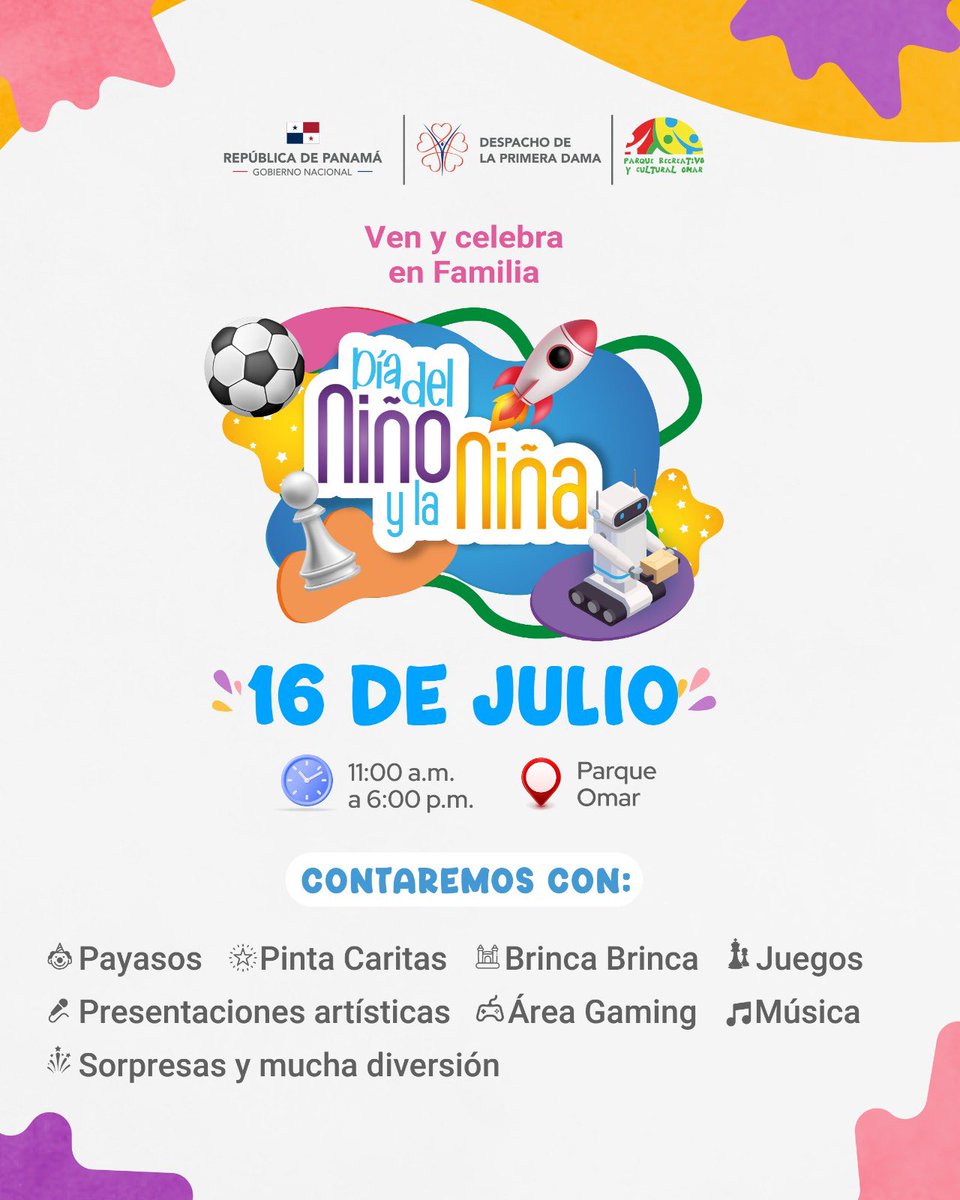 YoMeInformoPma's tweet photo. Celebra el Día del Niño y la Niña en el @parqueomarpma 🎉🎉

El Despacho de la @PrimeraDamaPma los invita a disfrutar un día en familia, lleno de muchas sorpresas y diversión🥳🎈🎁 https://t.co/CdSlM9rKla