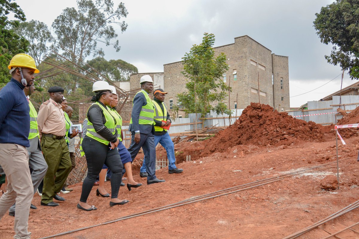 EnergyMinK's tweet photo. CS Davis Chirchir, accompanied by PS Petroleum @official_MLiban, inspected the construction progress of the Alliance Girls High School science complex. The complex, which is sponsored by OMCs, will consist of eight modern laboratories &amp; will be the first of its kind in Africa. https://t.co/Lcz7DylAAs