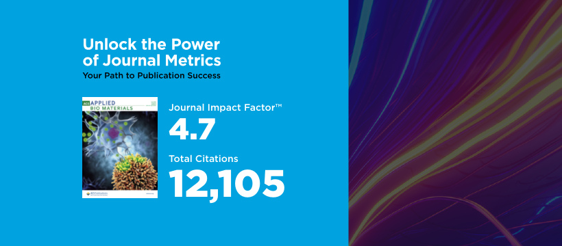 ACS_AMI's tweet photo. We’re proud to announce that ACS Applied Bio Materials has received a first Impact Factor of 4.7.

Explore all metrics available to understand the reach, impact, and influence of ACS Applied Bio Materials.
https://t.co/LrnUEKsyFS https://t.co/TD2n4IuM20