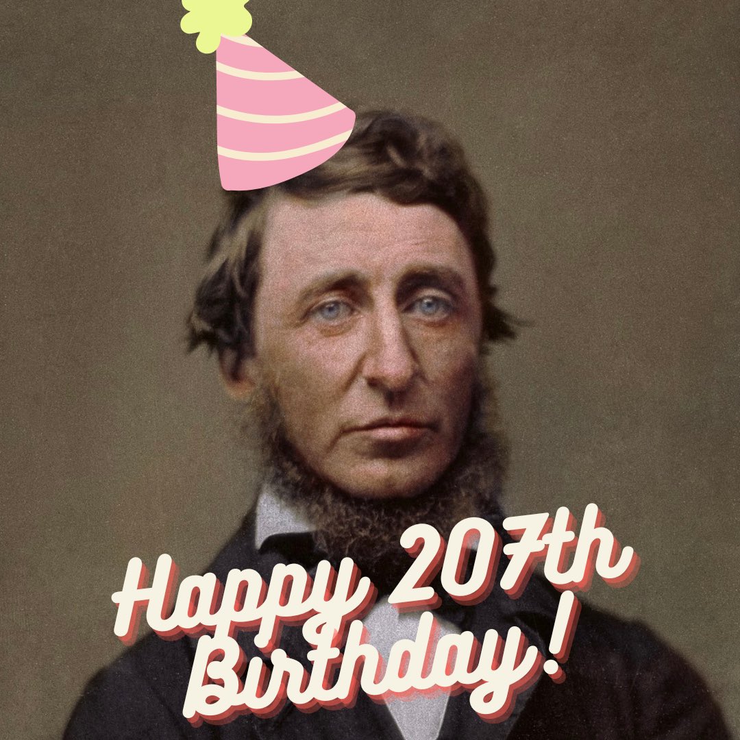 Happy 207th birthday to Concord native Henry David Thoreau, transcendentalist writer-philosopher!