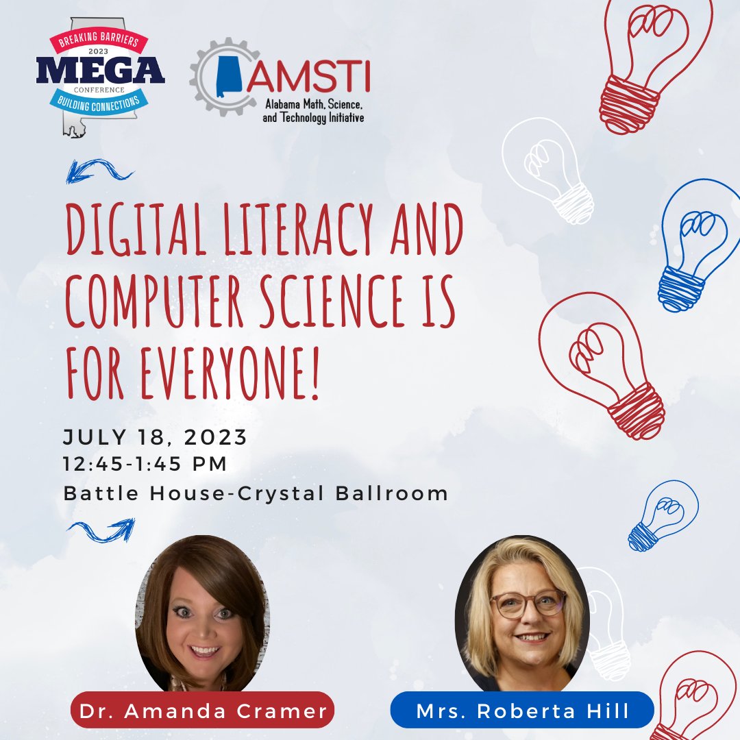 AMSTI4all's tweet photo. Join us at MEGA 2023! #DLCS #AMSTI4ALL @AlabamaAchieves https://t.co/jTZV5YcLP7