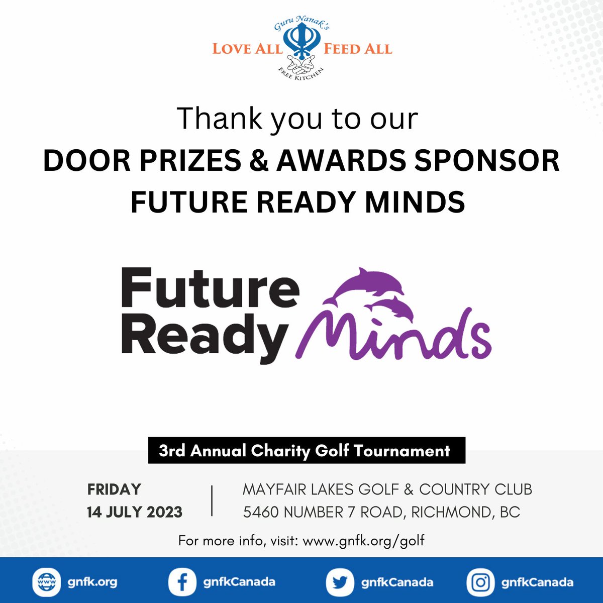 gnfkCanada's tweet photo. We offer our sincerest gratitude to the sponsors of prizes and awards for our 3rd Annual Golf Tournament! 🙏 💙

#CharityGolf #CommunitySupport #GNFKCanada #GNFK #LoveAll #FeedAll #Golf #GolfVancouver #MayfairLakeGolf https://t.co/svApqWefOf