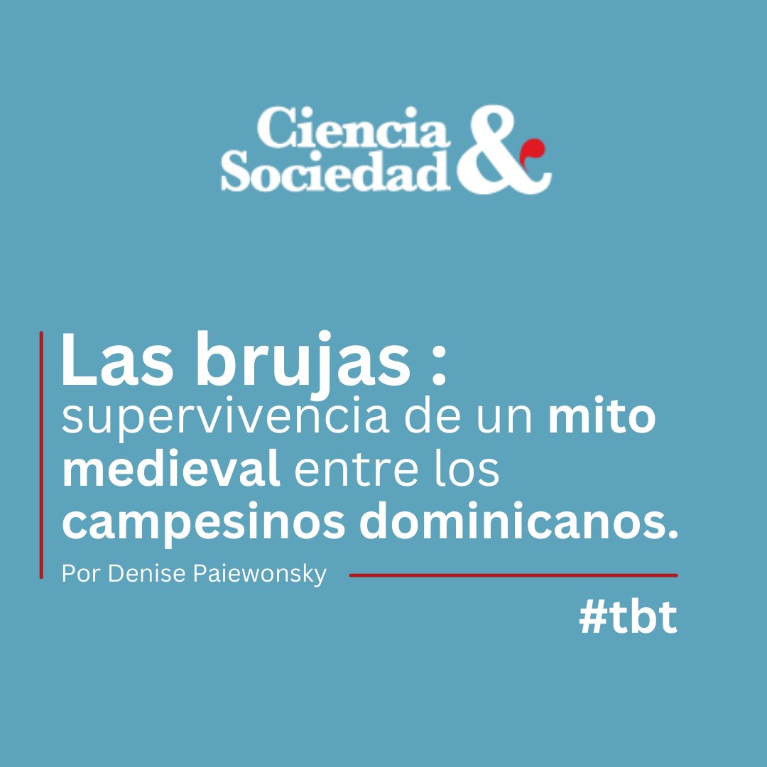 Este texto escrito en el 1988, analiza la creencia en brujas, la cual forma parte de un sistema bastante extenso de creencias sobrenaturales encontradas a todo lo largo del territorio nacional.

Lee el artículo completo aquí:
revistas.intec.edu.do/index.php/ciso…

#tbt #sociedad #brujas