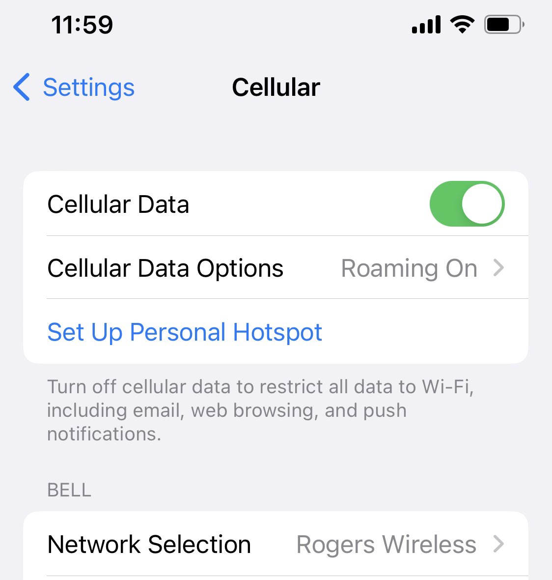 Hey <a href="/Bell_Support/">Bell Support</a> - two Qs:
1 Why did my Bell cellular network suddenly flip to Rogers Wireless? 
2 Should I switch to Rogers? Best ever in my kitchen is two bars signal strength with Bell. With Rogers, I had four bars!
<a href="/RogersHelps/">RogersHelps</a>