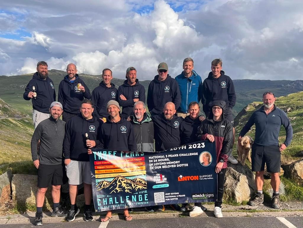 Congratulations to the amazing team that completed the 3 Peaks Challenge in memory of the incredible Dottie Clark.  A fantastic achievement and currently £5,800 raised for The Brain Tumour Charity buff.ly/3JQ7jXF