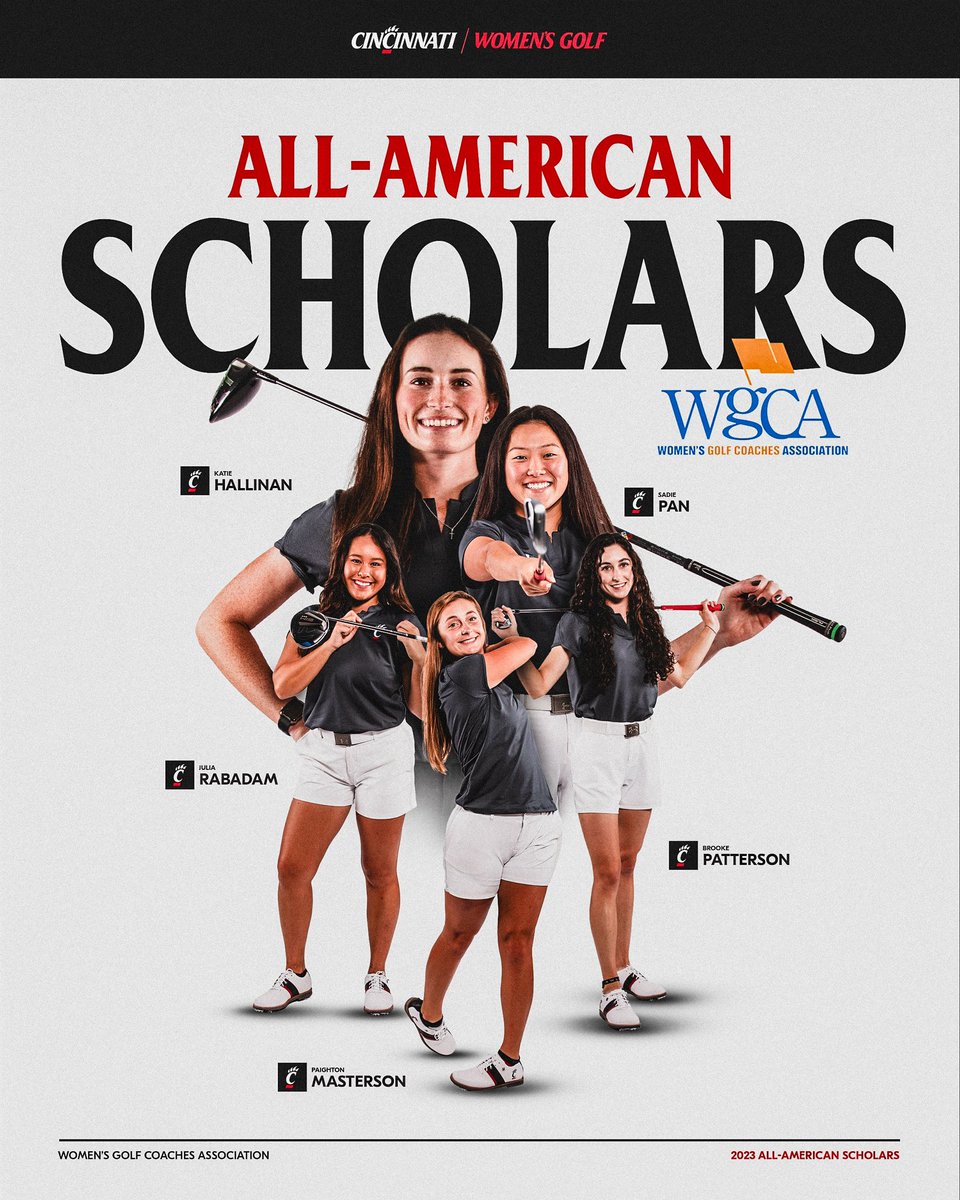 Congrats to our 5️⃣ <a href="/WGCAGOLF/">Women's Golf Coaches</a> All-American Scholars! 👏

#Bearcats