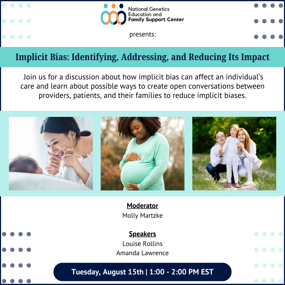Join us for a discussion about identifying #implicitbias, how it can impact care, and ways to create open conversations between providers, patients, and their families to reduce these biases. Sign up here: bit.ly/3XPyoQz
#healthequity