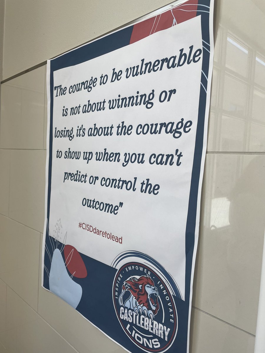 Education is a daily exercise in courage. Show up. #CISDdaretolead <a href="/castleberryisd/">Castleberry ISD</a>