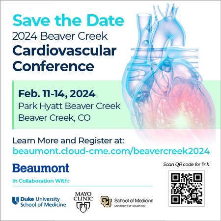 Looking forward to another great year at the 2024 Beaver Creek Cardiovascular Conference. Hope to see new and old faces! beaumont.edu/beavercreek-ca…