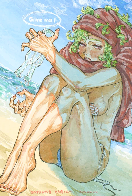 ご依頼ありがとうございました!  津々浦々さんのコミッション「いつもステキなイラストをありがとうございます。 気温も上がり夏めいて来ましたので、そろそろThe夏な雰囲気のイラストが欲しく思い依頼させて頂きました...」  #Skeb #Commission から
