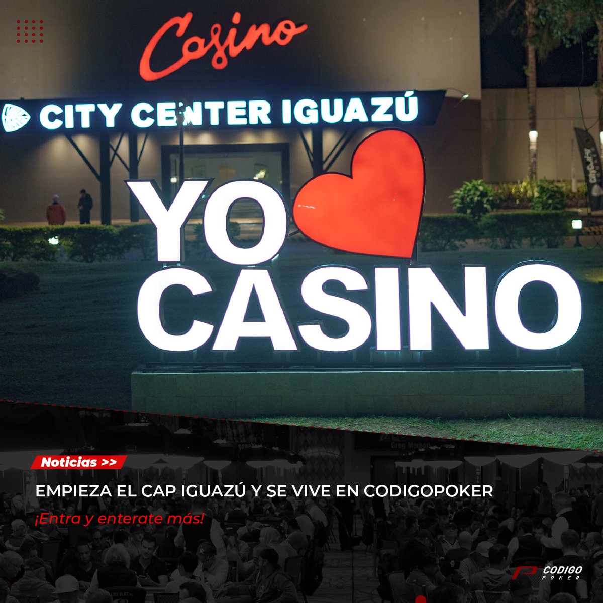 📰 NOTICIAS 📰 bit.ly/3pBvbaY

Empieza el CAP Iguazú y se vive en CodigoPoker🔥

Desde hoy y hasta el domingo se juega la 4º fecha de la temporada y lo hace en un escenario sin igual. Habrá Live Stream y mucha acción desde el City Center Iguazú📺

<a href="/CAPoker/">CAP</a> <a href="/CityCenterIGZ/">City Center Iguazú</a>