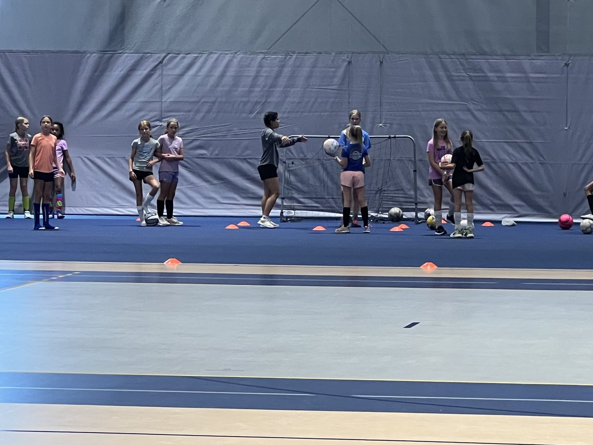The rain didn’t hold us back! Our girls are coaching in our fieldhouse on the courts!