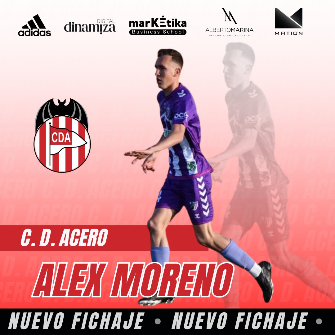 ❗NUEVO FICHAJE❗

Alex Moreno, Talentoso Mediocentro de 20 años, procedente del At. Porcuna se decide por nuestro proyecto.

Bienvenido a tu nuevo club✌️

¡¡Todos somos Acero!!