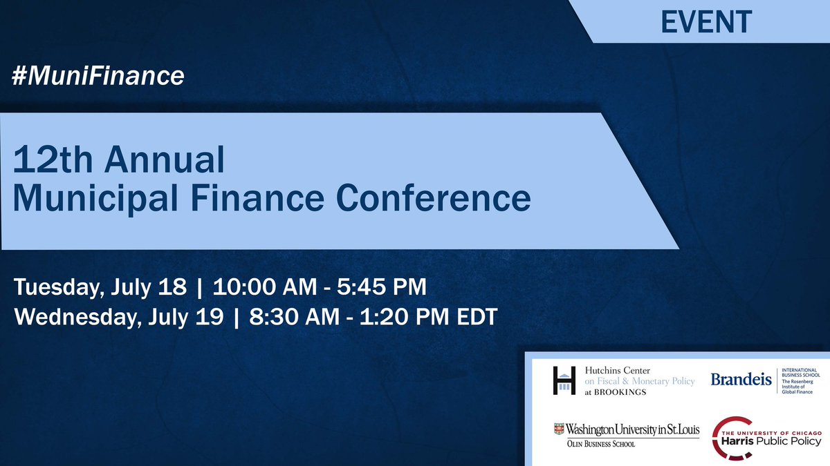 katelangyang's tweet photo. Excited to present at the Brookings' Municipal Finance Conference on July 18 at 3:25. Streaming available if you can't be there in person https://t.co/5RoKygjVHp
#MuniFinance https://t.co/wdkMpUjTRk