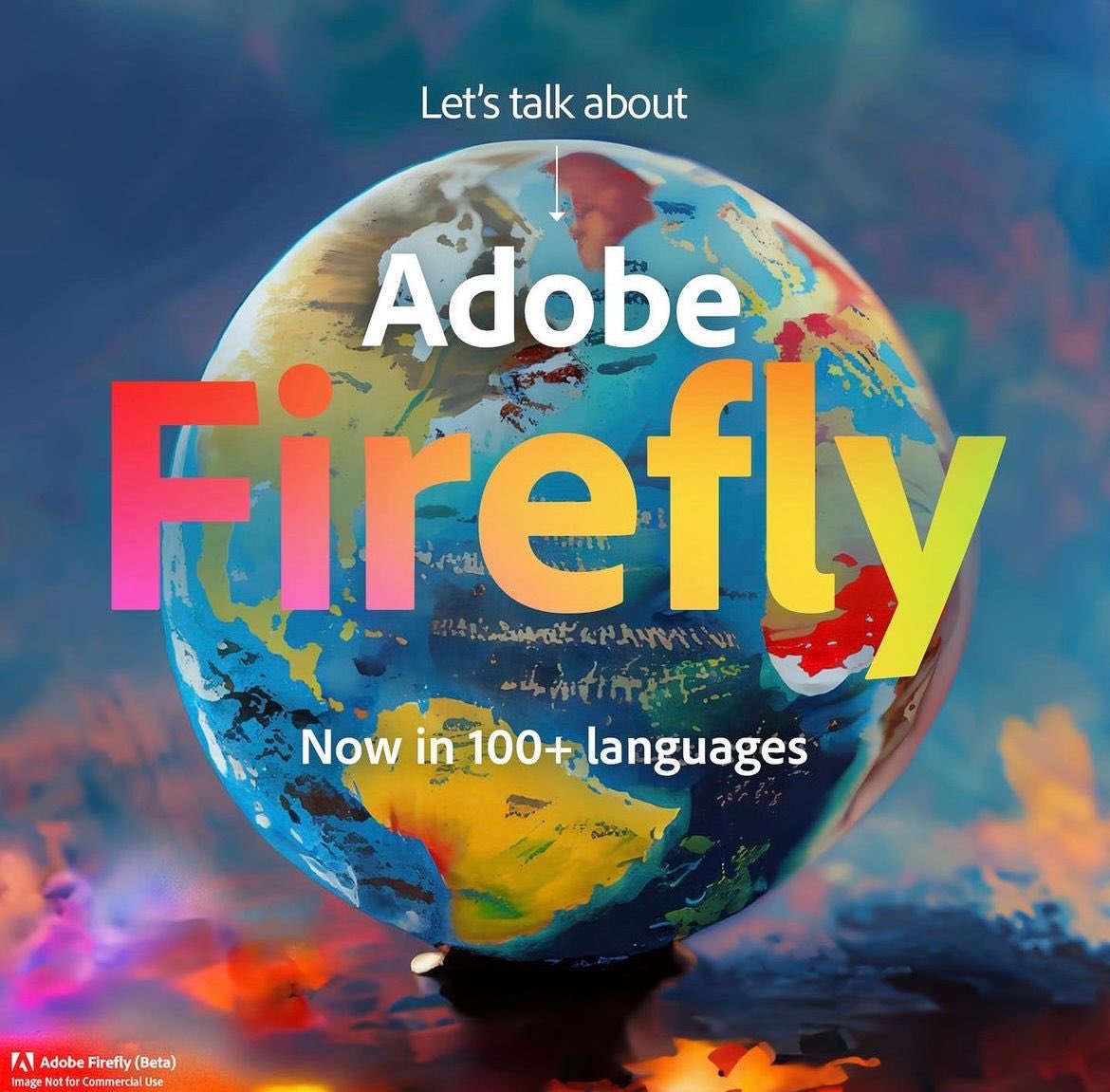 Lhuis's tweet photo. ¡El sitio web beta de #AdobeFirefly ahora acepta mensajes en más de 100 idiomas! Usa tu lenguaje para generar creaciones con los módulos texto a imagen, relleno generativo, recolor generativo o efectos de texto en el sitio web beta de Firefly. 🔗https://t.co/1uLTK4QJ9Y https://t.co/zdcEdsOGme