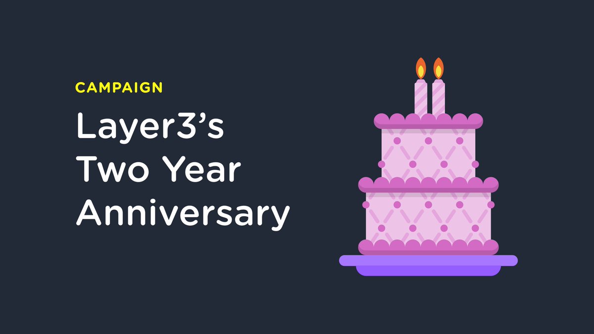 layer3's tweet image. We&apos;ve shipped some exciting features recently...

But we didn&apos;t forget about our 2-year anniversary! 🥂

And we want to celebrate with YOU.

L3.xyz/Genesis