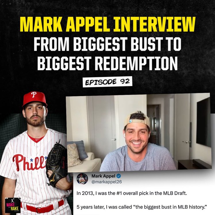 WAKE and RAKE Podcast (@wakeandrakepod) on Twitter photo π¨ NEW EPISODE π¨
Former No. 1 pick <a href="/markappel26/">Mark Appel</a> joins the pod.
β’ Targeting 2024 return π₯
β’ What if Astros chose Kris Bryant? π€
β’ Phillies never gave up on him π
β’ MLB Draft π§
APPLE: podcasts.apple.com/us/podcast/wakβ¦
SPOTIFY: open.spotify.com/episode/4pt2RBβ¦
YT: youtu.be/fKu9TFtkgps π¨ NEW EPISODE π¨
Former No. 1 pick <a href="/markappel26/">Mark Appel</a> joins the pod.
β’ Targeting 2024 return π₯
β’ What if Astros chose Kris Bryant? π€
β’ Phillies never gave up on him π
β’ MLB Draft π§
APPLE: podcasts.apple.com/us/podcast/wakβ¦
SPOTIFY: open.spotify.com/episode/4pt2RBβ¦
YT: youtu.be/fKu9TFtkgps