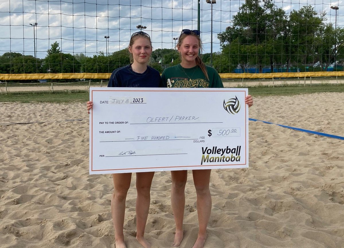 vballmanitoba's tweet photo. Our second Summer Series 2s Premier Tournament was a success! In our Women's division we had a total of 8 teams who participated.

Here are the results from the Women's 2s Division:
🥇Olfert/Parker
🥈Gonzalez/Lemoine
🥉Brown/Krahn
Consolation Champions - Peck/Peck https://t.co/Zi8JAiXq7X