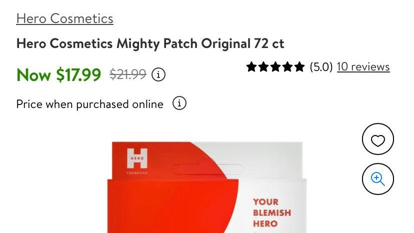 PSA:

If you use the @herocosmetics Mighty Patches 72ct, now is the time to stock up!! They are on sale at Walmart for $17.99. They're not even on sale for #PrimeDay. The 72ct literally never goes on sale so this is huge! Stock up while you can: https://t.co/i4dt6EVx44 https://t.co/ob83garScj