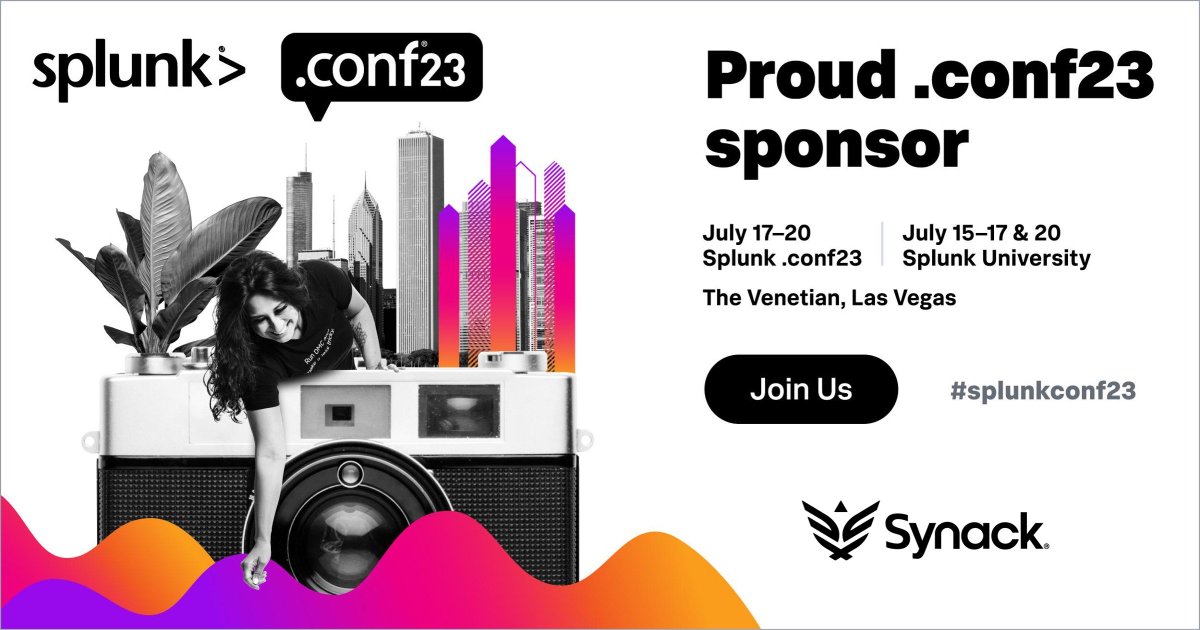 synack's tweet photo. Join us at #SplunkConf23! Stop by Partner Zone #PZ2 to learn about the Synack Platform and how @Splunk helps orgs build digital resilience. Register here: https://t.co/Ylew5bssnM and sign up to hear Synack’s Field CISO discuss how orgs can integrate our continuous pentesting. https://t.co/CpjiGpbjRi
