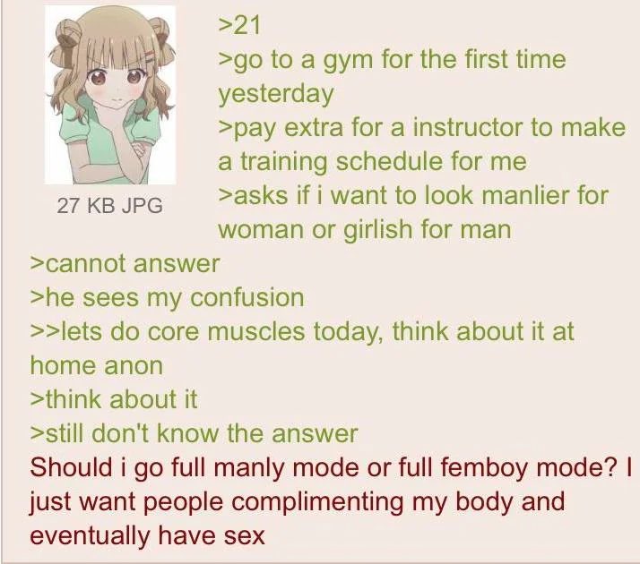 Best of 4chan on Twitter "Anon goes to the gym"