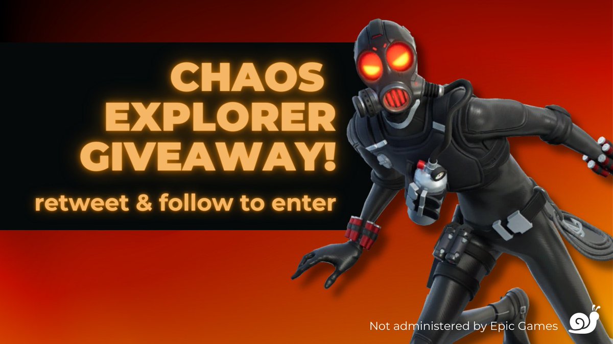 SnailFortnite's tweet photo. One last Twitter Giveaway!

To win the new Chaos Explorer Outfit:
- be following me
- like &amp; retweet this post

Winner will be drawn on July 14. Good luck everyone 🥰 https://t.co/wFJYxUXH02