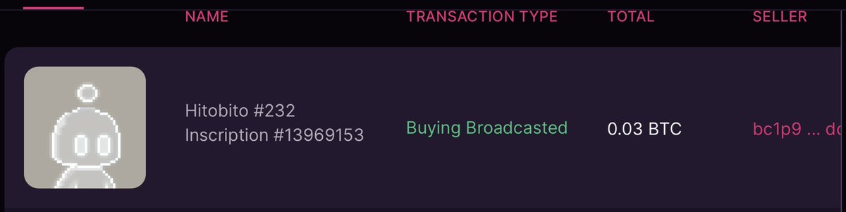おめでとう
Big Sale!
Congratulations to our lucky minter <a href="/TradingyNFTs/">@Eloy T 🟧 (🖤,🤍) 🧡 Ordzaar</a> who sold their uncommon at 0.03 BTC!

If you haven’t secured yours yet, the uncommon Hitobitos are still available for you to claim: magiceden.io/ordinals/launc…