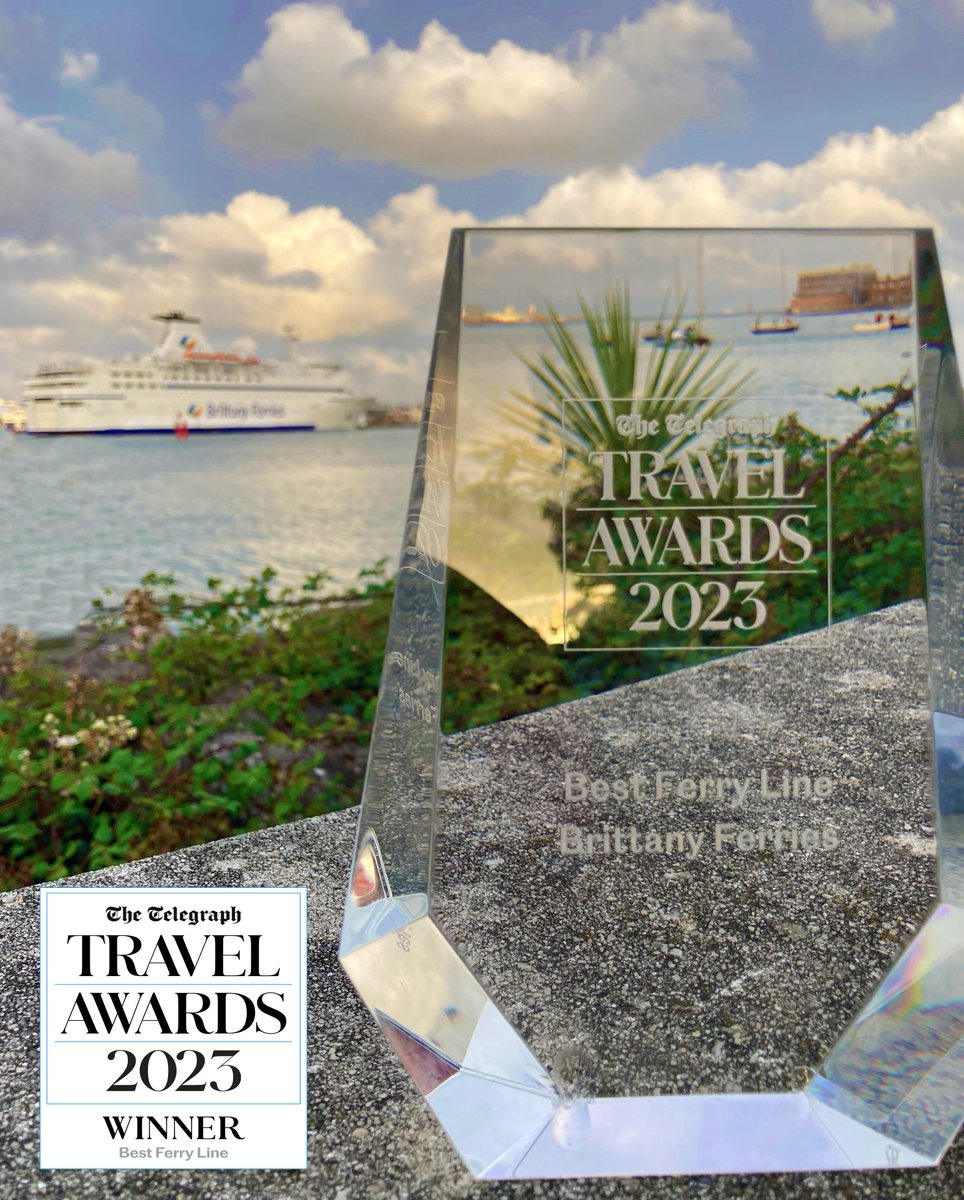 BrittanyFerries's tweet image. Many thanks to everyone who voted for us in the 2023 @TelegraphTravel Awards. We're delighted that for the 7th consecutive time, we've been voted 'Best Ferry Line' #TeleTravelAwards #BrittanyFerries