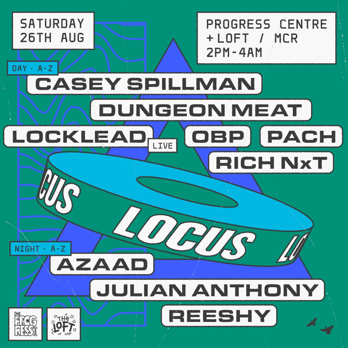 ⚡ LOCUS MANCHESTER! ⚡

LOCUS heads to Manchester Sat 26th August, making our debut at Progress Centre &amp; The Loft! 🚂

Tickets for The Loft coming soon... 👀

Progress Centre tickets on sale now 🎟️ Link in bio.