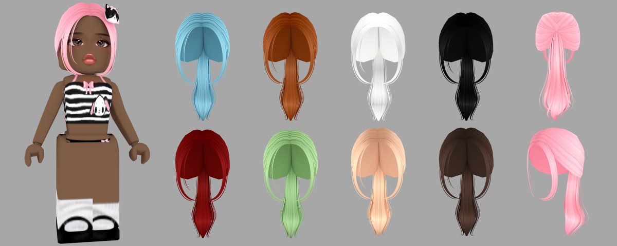 ୨୧ | 9 recolors Cute Low Aesthetic Ponytail
➷collab between: @/enwyadi * <a href="/cwutey/">cwutey</a>!🎀 

buy here: roblox.com/catalog?Catego…

[Ingore]
#UGC #RobloxUGC #RobloxDevs