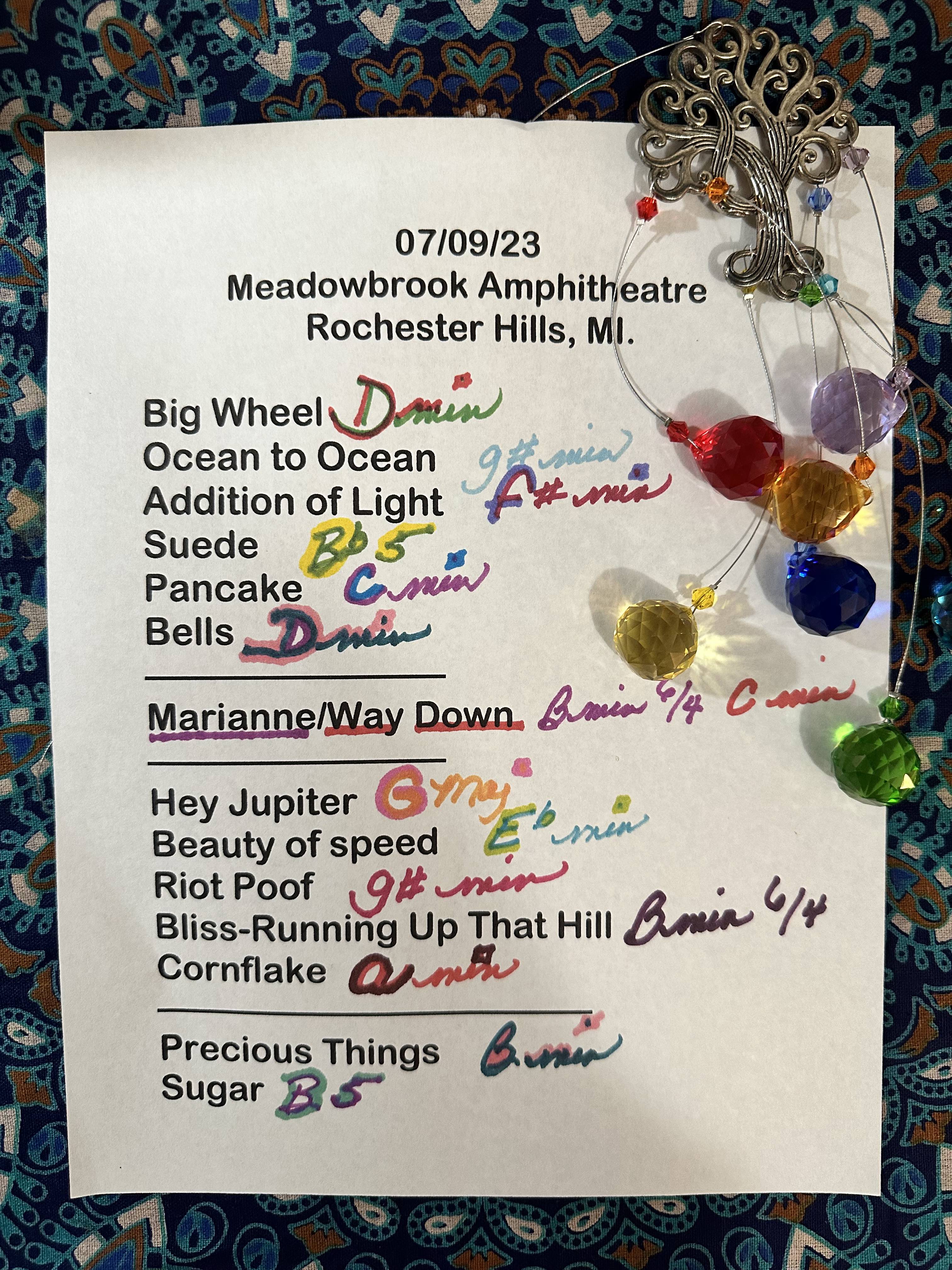 tori amos on Twitter "Thank you Rochester Hills, here’s the setlist. Click the below for
