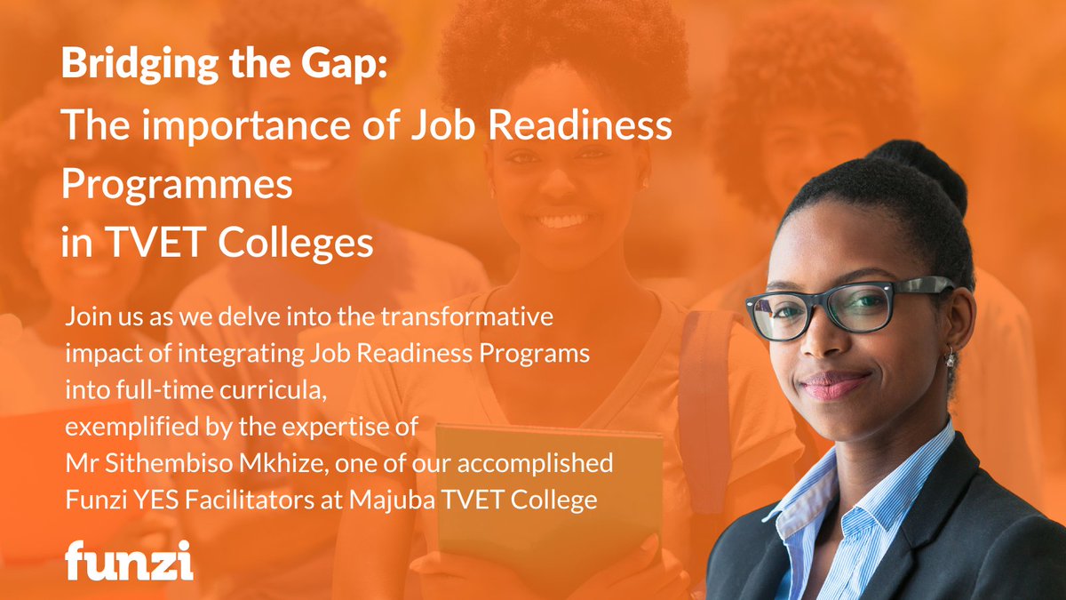 Unlocking Potential: Job Readiness Programs are Vital for TVET Colleges! Join us to explore the transformative impact of integrating these programs into curricula, exemplified by Mr. Sithembiso Mkhize, Funzi YES Facilitator. bit.ly/43r61JI"