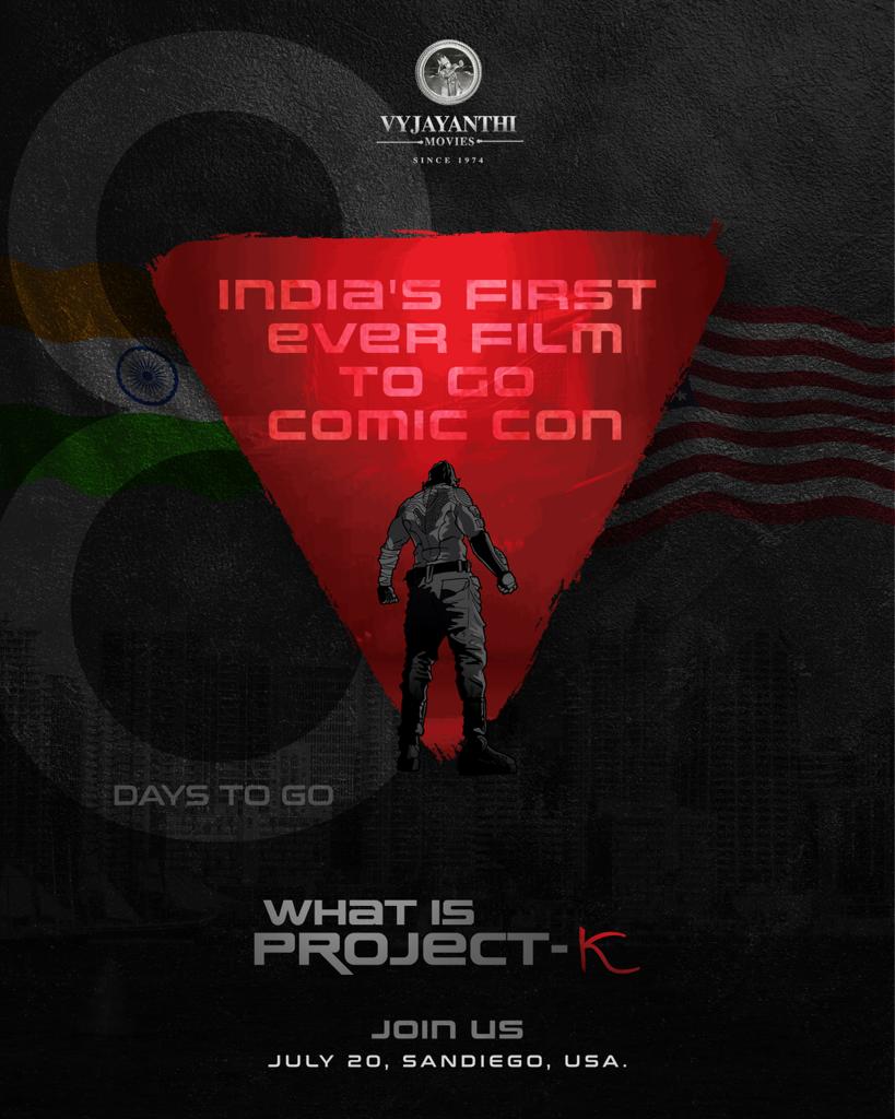 And the Kount down begins for the revelation of #WhatisProjectK 💥 #ProjectK — The FIRST INDIAN film to go to @Comic_Con. Join the team on July 20th at San Diego, USA. #Prabhas @SrBachchan @ikamalhaasan @deepikapadukone @nagashwin7 @VyjayanthiFilms