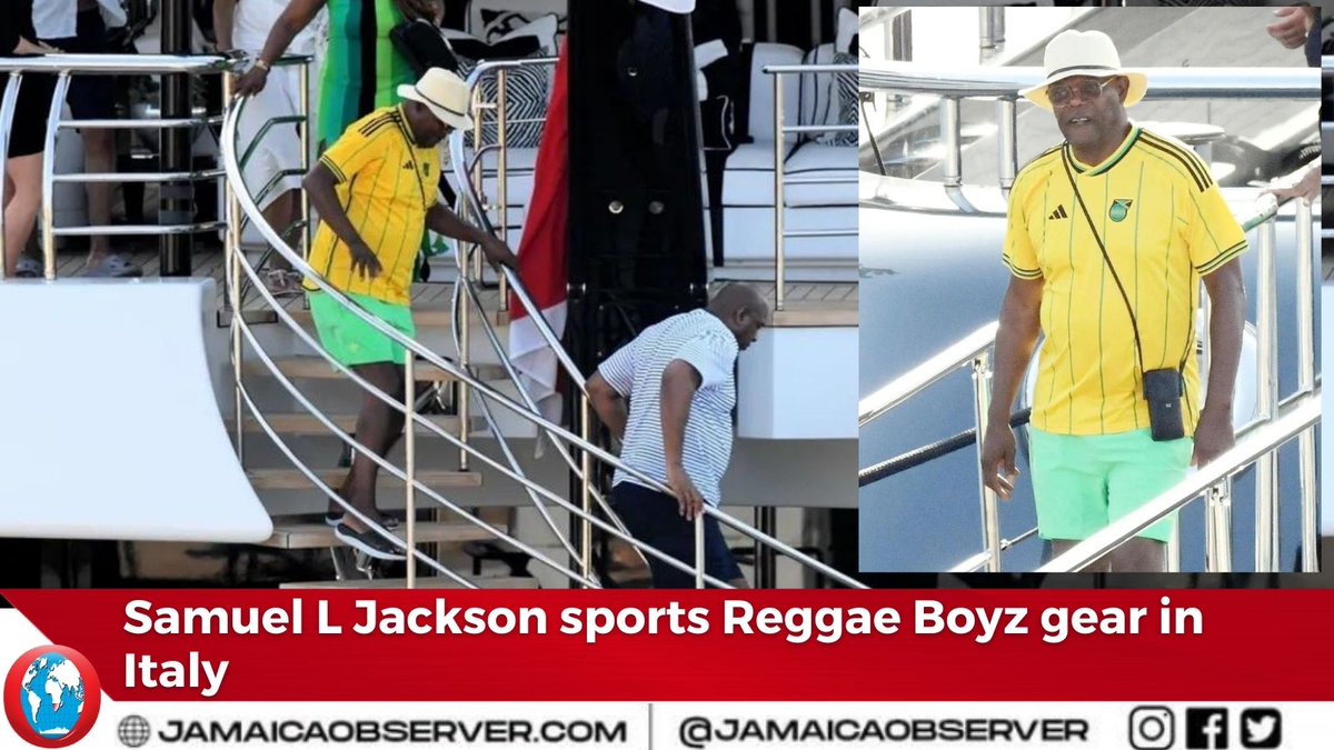 JamaicaObserver's tweet image. American actor and producer Samuel L Jackson was spotted on vacation with basketball legend Magic Johnson in Italy donning the Reggae Boyz Adidas gear.

Jackson is the highest-grossing actor of all time.
jamaicaobserver.com/latest-news/sa…